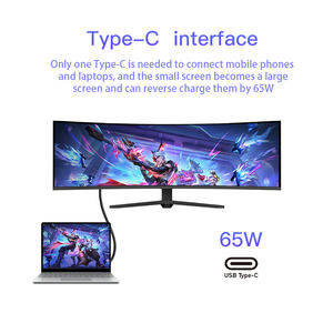 จอคอมพิวเตอร์เกมมิ่งโค้ง 49 นิ้ว 4K พร้อมลำโพง ดีไซน์ใหม่ LED สำหรับพีซีตั้งโต๊ะ อัตรารีเฟรช 165Hz เหมาะสำหรับเล่นเกมและใช้งานในสำนักงาน จอภาพแบบไวด์สกรีน - Product Image 4