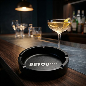 Cendrier de bureau rond en aluminium BEYOU LABS, design moderne, plusieurs options de couleurs pour la maison, le bureau, le bar, le café - Product Image 3
