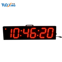 Horloge de course numérique LED à double face portable de 6 pouces à 6 chiffres, étanche et résistante à la chaleur avec télécommande