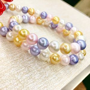 "925 Sterling <b>Silver</b> Gold <b>Pearl</b> Pendant <b>Necklace</b> 11-12mm Round Natural Strong Light Versatile Micro Flaws" - Product Image 2