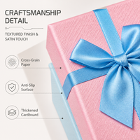 Boîte cadeau en papier spécial personnalisée avec ruban et nœud, boîte cadeau en carton pour anniversaire, mariage, boîte en papier rigide de luxe avec couvercle et base, boîte en papier recyclé