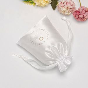 Custom Logo <b>Large</b> Size Silk Cosmetics Jewelry Pouches Satin Christmas Gift Bags - Product Image 4