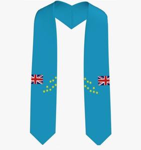 定制设计图瓦卢国旗男女通用毕业腰带环保数字印刷高品质涤纶欢迎礼物 - Product Image 1