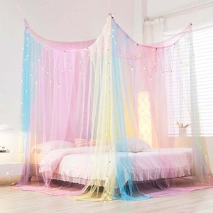 Carbitero kelambu persegi panjang 4 pintu, kelambu persegi, kanopi tempat tidur jaring nyamuk untuk anak perempuan - Product Image 1