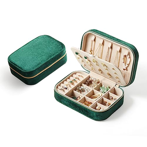 Estuche de Viaje de Terciopelo con Cierre Personalizado, Mini Bolsa Organizadora de Joyería Portátil para Anillos, Aretes y Collares para Mujer - Product Image 1