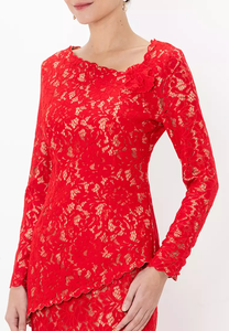 Ensemble de robe islamique Baju Kurung pour femmes musulmanes, de qualité supérieure, avec broderie en dentelle, moderne 2026 - Product Image 5