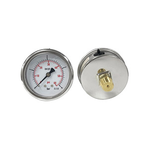 เกจวัดแรงดันแบบแยกแกน SPR 63 มม. กึ่งเหล็ก 0-4 บาร์ (0-60 PSI), ข้อต่อ 1/4 นิ้ว <span class=keywords><strong>NPT</strong></span>, แบบติดตั้งบนแผง - Product Image 1