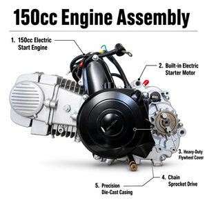 <span class=keywords><strong>Moteur</strong></span> de moto 150cc à démarrage <span class=keywords><strong>électrique</strong></span>, 4 temps, refroidi par air, assemblage de <span class=keywords><strong>moteur</strong></span> OEM ODM personnalisé, usine - Product Image 1