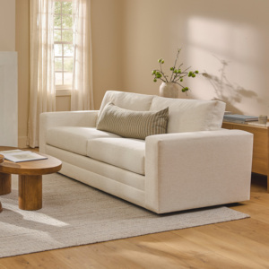 Divano di Lusso Moderno in Tessuto di Lino, Seduta Profonda, Profilo Basso, Dimensioni Personalizzabili, Componibile, Stile Japandi per Soggiorno - Product Image 1
