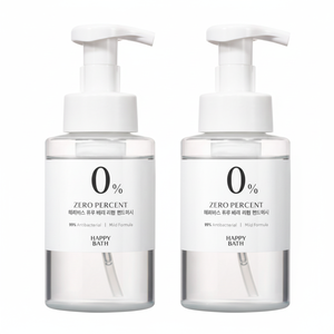 Happy Bath Zero Percent Sapone Liquido Ipoallergenico Schiumogeno per Mani, Confezione da 2 da 500ml, Saponetta per WC Scontata con Ingredienti Chimici - Product Image 1