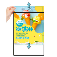 Panneau de menu de restaurant personnalisé multifonctionnel A1 A2 A3 A4, boîte lumineuse publicitaire en aluminium ultra-mince à haute luminosité LED