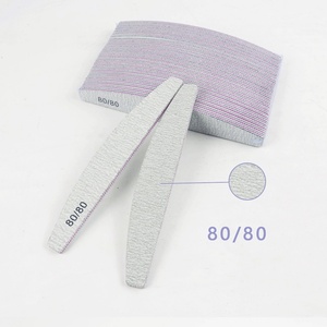 Lime à ongles demi-lune personnalisée en EVA, gris zèbre, grain 80/80 100/180, limes professionnelles pour manucure - Product Image 5