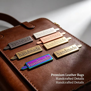 Handmade Metal <b>Name</b> <b>Tag</b> Debossed Lettering Gold Color Classic Style for Handbag Accessories - Product Image 4