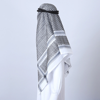 Foulard carré Shemagh Keffiyeh en popeline polyester/coton, turban ethnique arabe musulman yéménite palestinien, respirant, toutes saisons