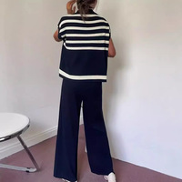 Ensemble tricoté assorti pour femme : débardeur sans manches et pantalon large – Tenue décontractée chic pour la détente – Fournisseur en gros personnalisé OEM