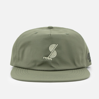 Casquette Snapback non structurée légère en nylon vert olive brodée à 5 panneaux, personnalisable en gros pour le sport en extérieur (OEM)