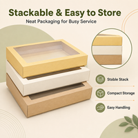 Boîte de Dégustation Jetable pour Pique-nique, Traiteur et Fêtes, en Papier Kraft Ondulé, Pliable, pour Boulangerie et Alimentaire, Vente en Gros et Personnalisable