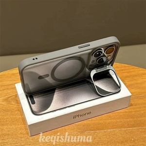 Ốp lưng iPhone 16 Pro Max, giá đỡ ống kính trong suốt, chất liệu acrylic, hút từ tính, mạ điện, bảo vệ, kèm giá đỡ điện thoại, tương thích với iPhone 15 - Product Image 1