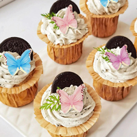 Nouveauté Papier gaufré comestible de qualité alimentaire Papier gaufré pour la décoration de gâteaux Papillon tacheté Décoration de pâtisserie Carte