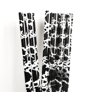 Het بيع 10 ماصات مطبوعة بقرة ماصة شرب لطيفة مطبوعة بحليب بقر 30-40 أونصة أكواب أكواب أكواب إكسسوارات زجاجة ماء - Product Image 2