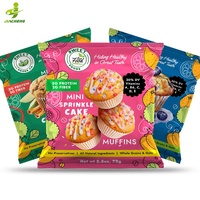 Sachets d'emballage alimentaire en plastique personnalisés avec logo imprimé, scellés au dos, type oreiller, pour biscuits, gâteaux et snacks