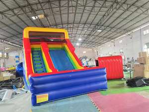 Doble carril PVC Arco Iris <span class=keywords><strong>Funhouse</strong></span> castillo inflable húmedo/Seco salto tobogán soplador comercial Parque de Atracciones equipo de juguete reparación - Product Image 3