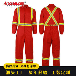 Overoles Ignífugos Xinxiang de Algodón 240Gsm, Color Azul Brillante y Rojo, Ropa de Trabajo para Ferrocarriles e Industrias Eléctricas, Ropa de Seguridad - Product Image 2