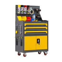 Armoire à outils métallique multifonctionnelle mobile robuste pour atelier de réparation automobile avec tiroirs, chariot à main compact personnalisable