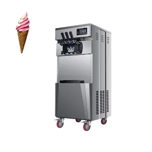 Máquina de helado comercial automática cono Sundae Vertical tres cabezas máquina de helado suave para la venta