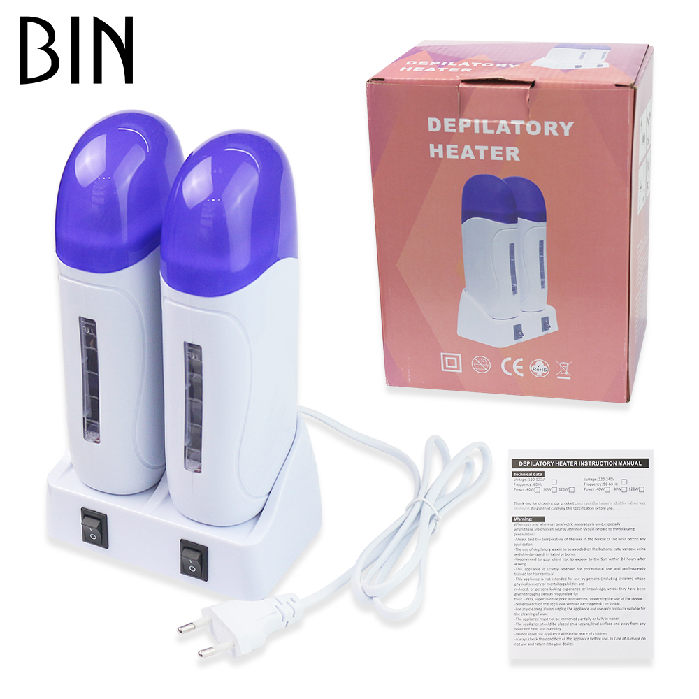 BIN высокое качество двойной, Накручивающийся депилятор плавления теплым воск машины ролик нагревания воска, Накручивающийся депилятор
