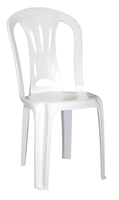 Chaise en plastique blanche moderne empilable pour extérieur, villa, jardin, salle à manger, hôtel