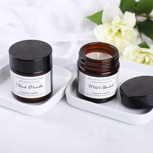 Bougie parfumée classique en verre, cire de soja pure, aromathérapie, vanille noire, bleuet sauvage, décoration d'intérieur - Product Image 1