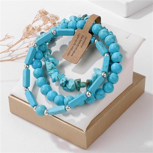 Irregular Layered Beach-Style Bohemian Jade Turquoise <b>Beaded</b> <b>Bracelet</b> Set-Gift L0544 Trendy European and American Inspired Desig - Product Image 4