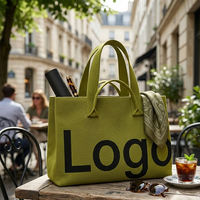 Sac fourre-tout en tricot jacquard avec logo personnalisé, double poignée, sac de transport tendance pour femmes, cadeau boutique, promotion de vente au détail