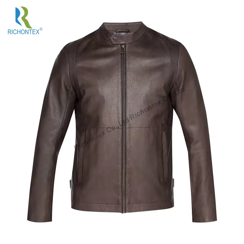 De la moda de los hombres de pu imitación de cuero impermeable motocicleta chaqueta de la motocicleta ocultar chaqueta de cuero