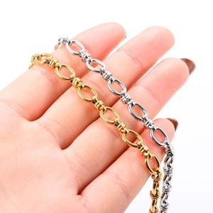 สร้อยคอและกำไลข้อมือโซ่รูปไข่ทำมือจากสแตนเลสกว้าง 10 มม. คุณภาพสูง สร้อยคอโซ่ใหญ่ สไตล์พังก์ ฮิปฮอป - Product Image 6