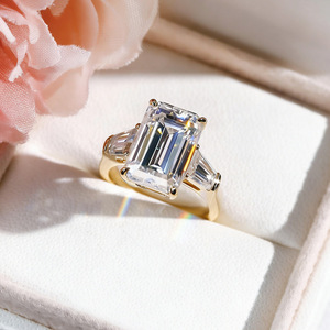 SGARIT Custom Emerald Tapered Baguettes Classic Engagement Ring Lab Diamond 18K Gold VVS <b>D</b> 1ct IGI Certified <b>Model</b> 004 - Product Image 2