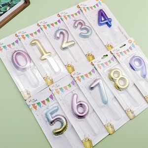 カラフルなバルーン番号キャンドル誕生日キャンドルケーキキャンドルデコレーション0-9 - Product Image 4