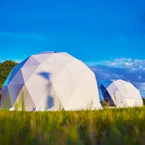 屋外パーティーイベントドームテント用直径6mの測地線ドームテントキャンバスドームテント販売用シームレススチールパイプ付きモダン