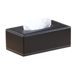 Rectangle Leather Tissue Box Cover Magnetic Bottom Modern Facial Tissue Holder for House Office Hotel or Bathroom