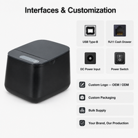 Imprimante thermique de reçus haute vitesse 58 mm avec Bluetooth 5.0 USB, imprimante POS ESC/POS pour restaurant, commerce de détail, caisse enregistreuse