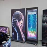 Écran d'affichage LED GOB pliable sur pied, affichage numérique couleur, modulaire, sur roulettes pour la vente au détail en intérieur