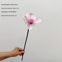 Pantoufles vintage multicolores de haute qualité, extra-larges, à l'aspect réaliste, avec orchidées Paphiopedilum ; Fleurs artificielles imprimées en 3D en EVA pour un confort doux