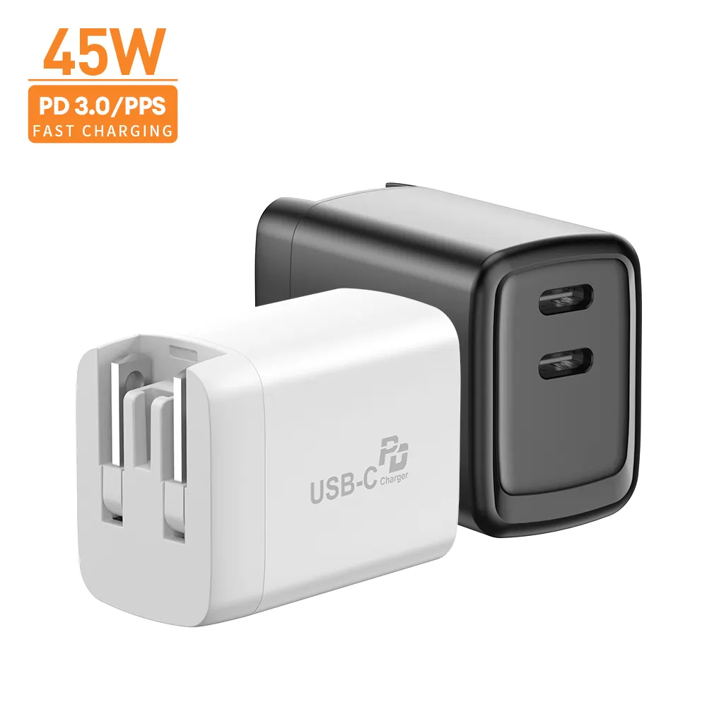 OEM Dual Ports 45W Wall Power Adapter Cell Phone Quick Charge Fast Charger Mobile Phone Laptop Charger