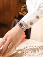 Montre-bracelet de luxe pour femme REWARD, élégante, argentée, étanche, avec boîtier carré en diamant, bracelet en acier inoxydable, montre habillée pour femme