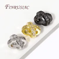 Perles d'espacement en forme de X en laiton plaqué or 18 carats séparateurs de perles de Zircon pour bracelets à bricoler soi-même et accessoires de bijoux