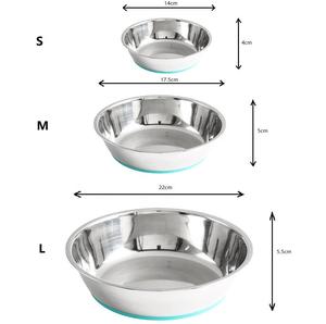 Nhà Máy Outlet xách tay nhiều kích cỡ thép không gỉ con chó Bát trọng Silicone dưới vật nuôi bát - Product Image 4