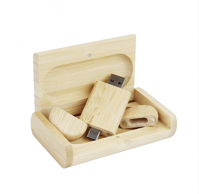 2 in 1 OTG USB Wooden Type-C USB Flash Drive 3.0 8GB 16GB OTG Pen Drive 32GB 64GB 128g Dual Memory Stick for Smart Phone