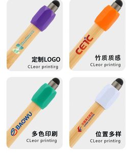 Bolígrafo Ecológico de Bambú con Botón de Presión, con Diseño de Logotipo Promocional, Antiestrés, con Punta de Bola Giratoria, Tinta Negra de 1.0 mm - Product Image 3