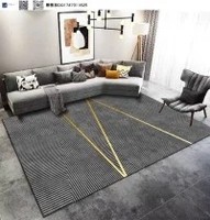 Tapis de Zone à Fort Trafic en Velours de Cristal Épais, Facile à Nettoyer et Anti-Taches, Adapté aux Animaux pour Salon